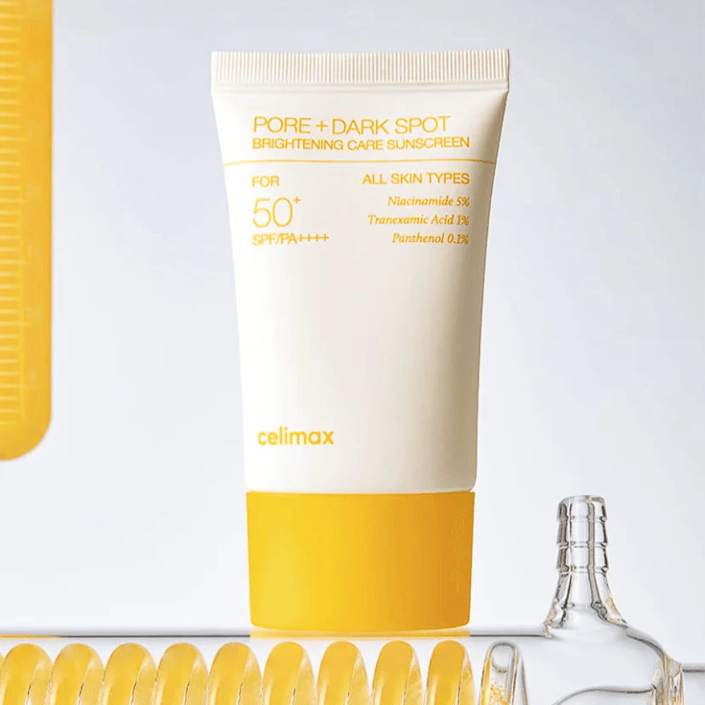 Celimax Pore+Dark Spot Brightening Care Sunscreen SPF50+ PA++++ 50 ml – zonbescherming voor alle huidtypes die donkere vlekken vermindert en de huidtint egaliseert