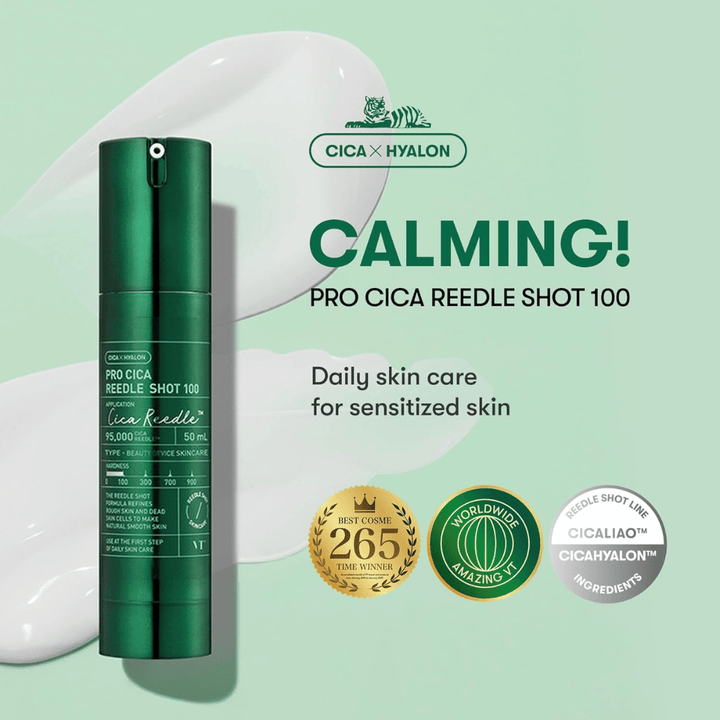VT Cosmetics Pro Cica Reedle Shot 100 – kalmerend dagelijks serum voor gevoelige huid met CICA Hyalon-technologie en hydraterend effect