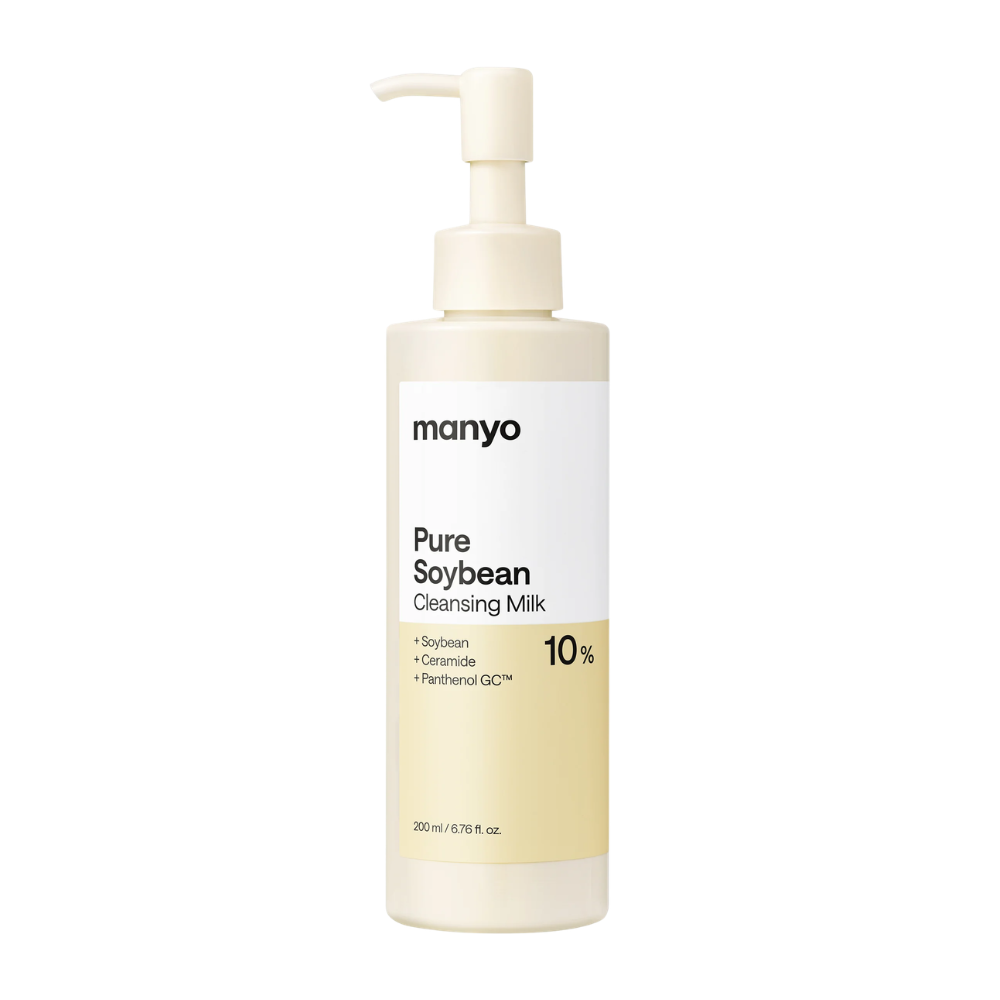 3. Ma:nyo Pure Soybean Cleansing Milk 200 ml – reinigingsmelk met soja, ceramiden en panthenol in witte pompflacon