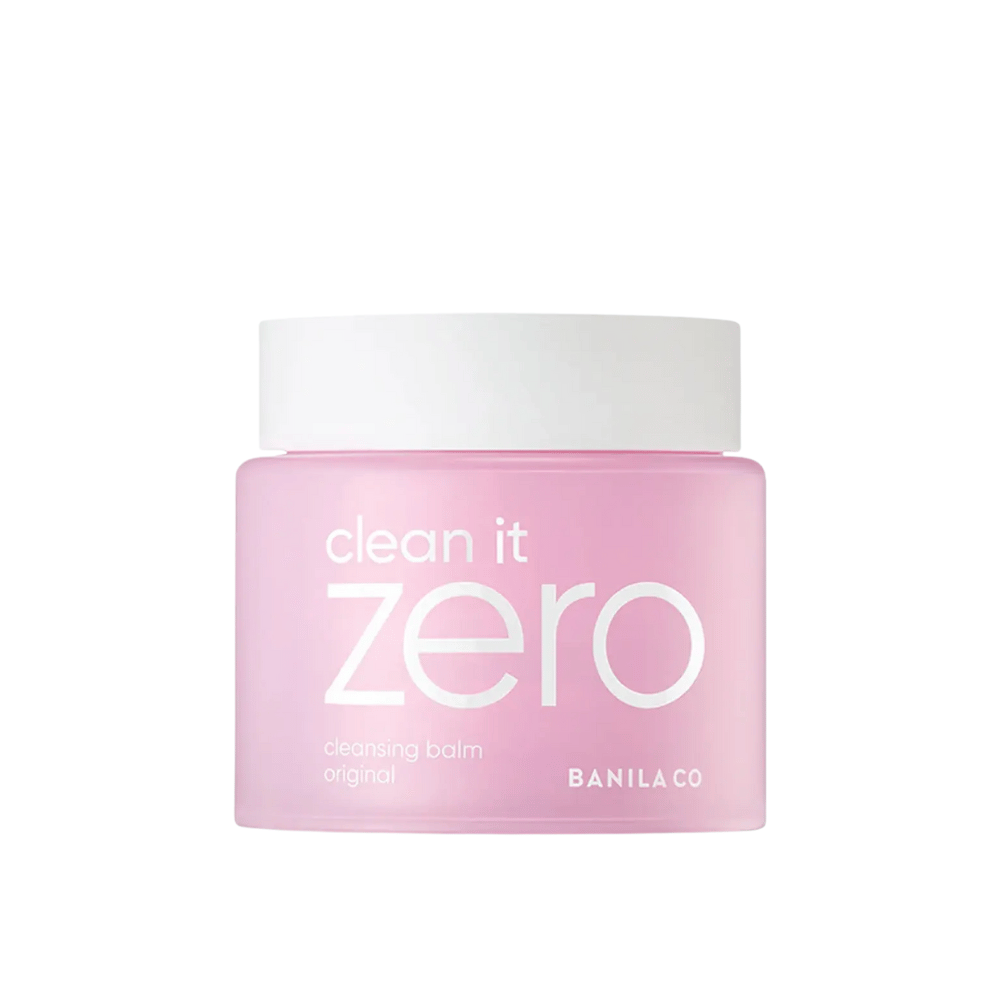 Een pot Clean It Zero Cleansing Balm Original 180ml op een witte achtergrond, die BANILA CO:s originele reinigingsbalsem voor huidverzorging promoot.