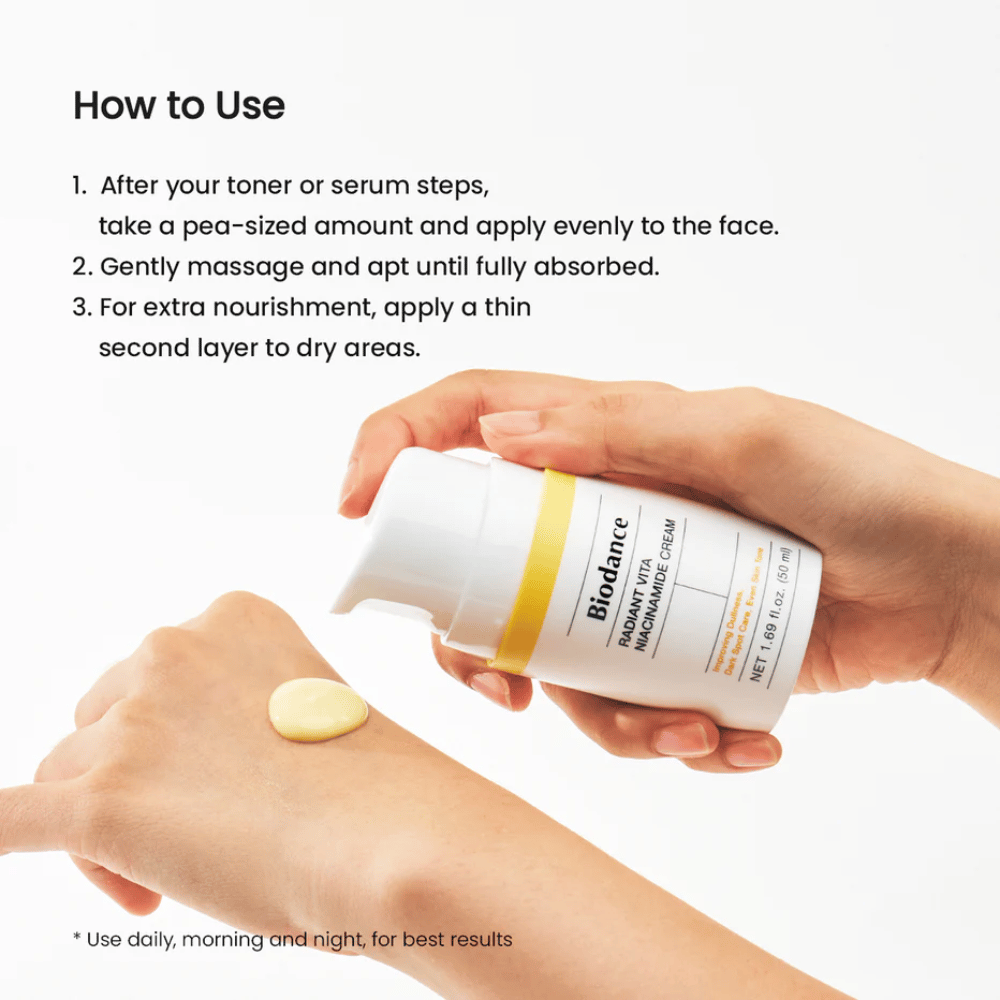 Zo gebruik je Biodance niacinamide crème – aanbrengen na toner of serum