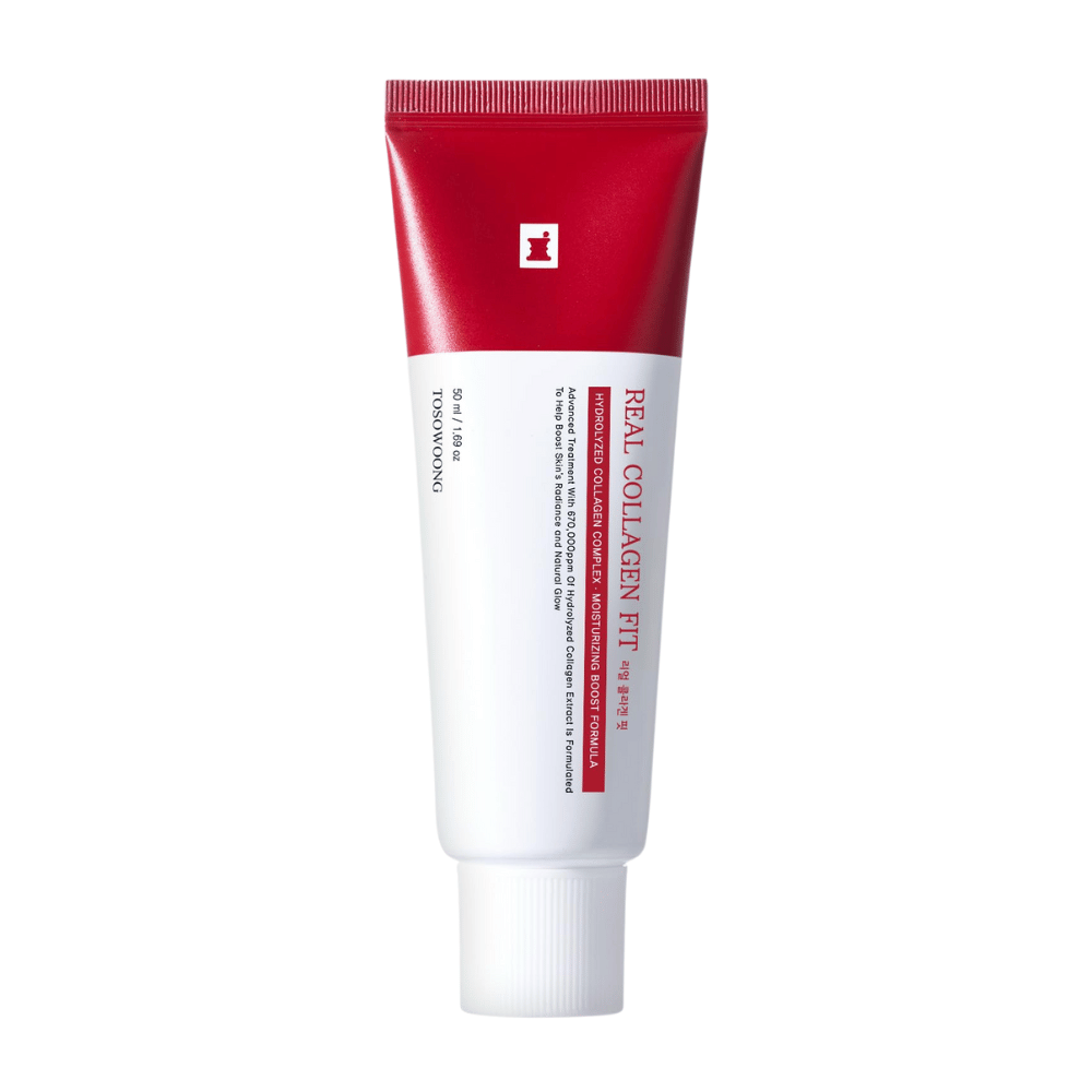 Tosowoong Real Collagen Fit is een effectieve vochtinbrengende crème met gehydrolyseerd collageen dat de elasticiteit van de huid versterkt en diep hydrateert. Perfect om de huid een natuurlijke glans te geven en de barrière te beschermen. Geschikt voor alle huidtypes voor dagelijks gebruik.