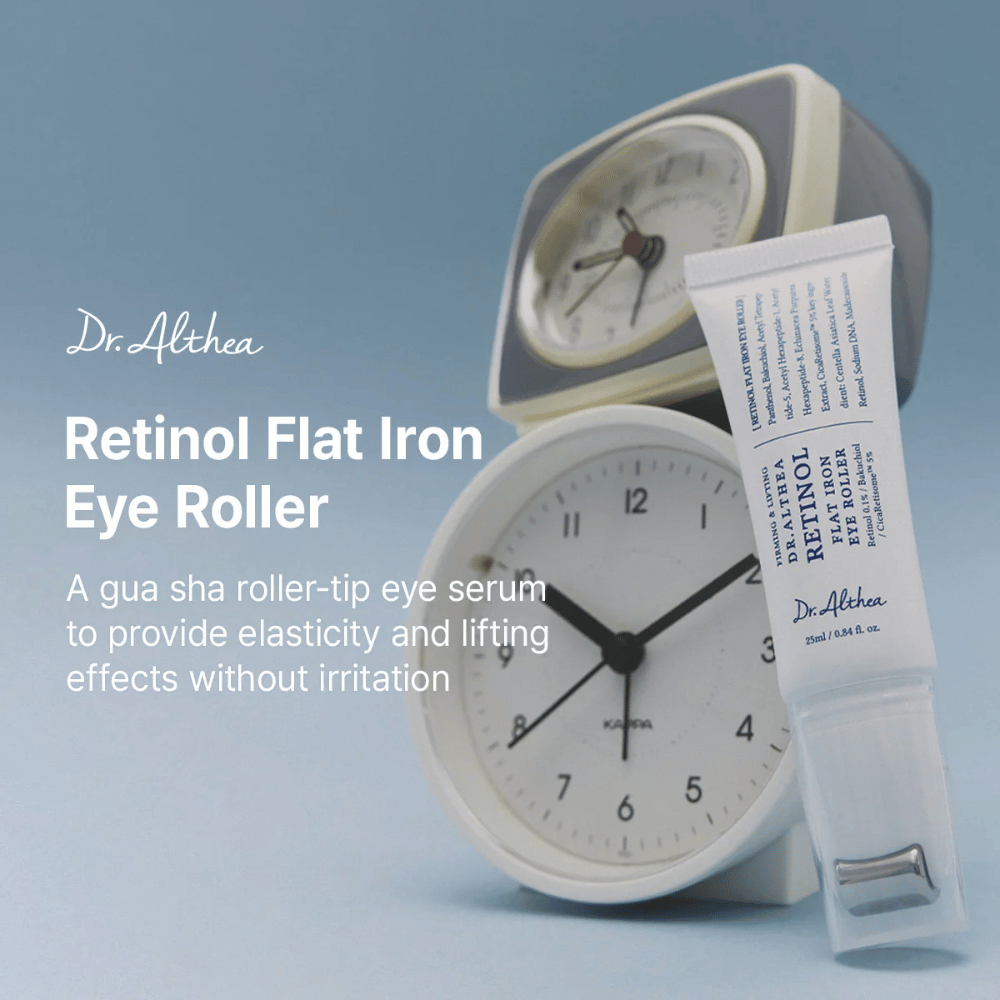 Dr. Althea Retinol Flat Iron Eye Roller Oogserum met lifting-effect die de elasticiteit van de huid versterkt en een frissere uitstraling geeft.