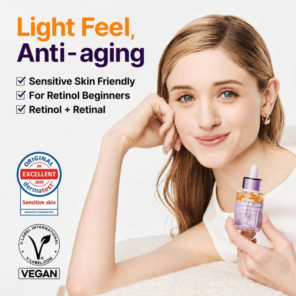 PURITO SEOUL Retinol Retinal 2000 NAD+ Serum – vegan retinoïdeserum voor anti-aging, gevoelige huid en beginners met retinol.