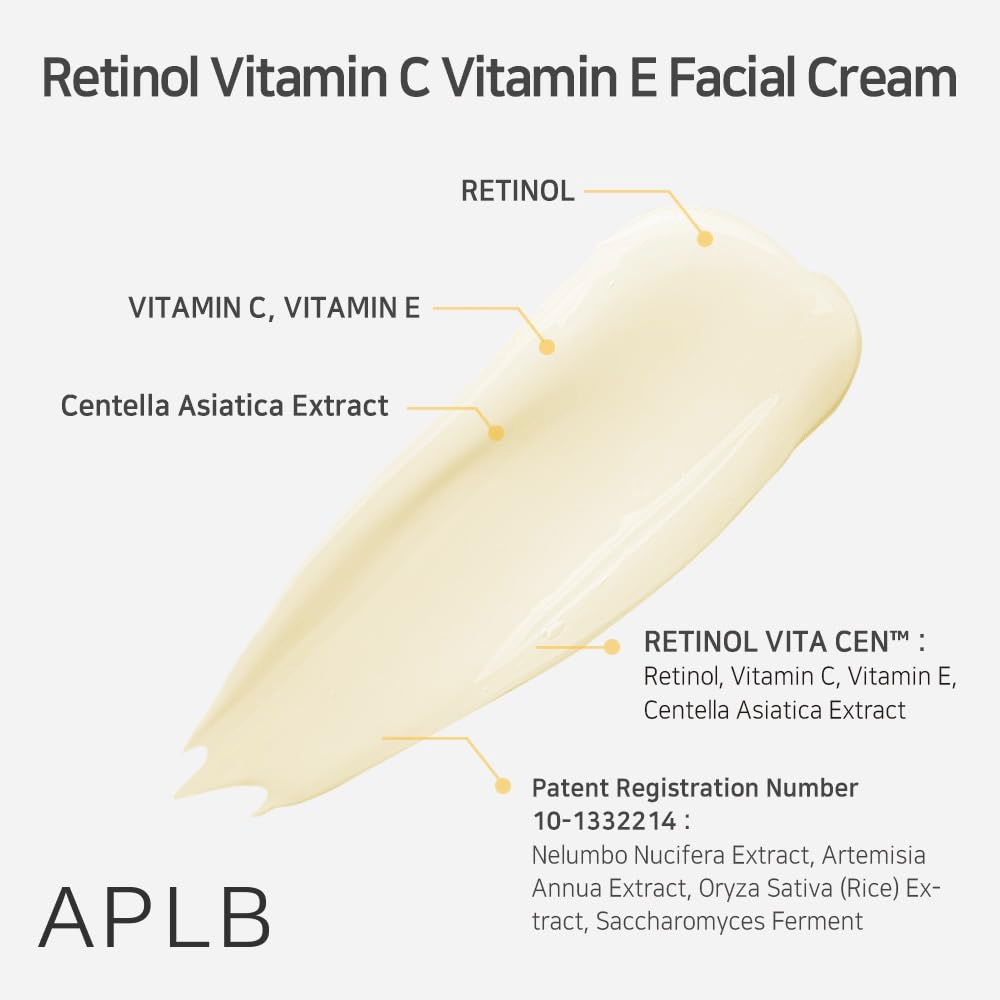 APLB Retinol Vitamin C Vitamin E Facial Cream met retinol, vitamine C, vitamine E en centella