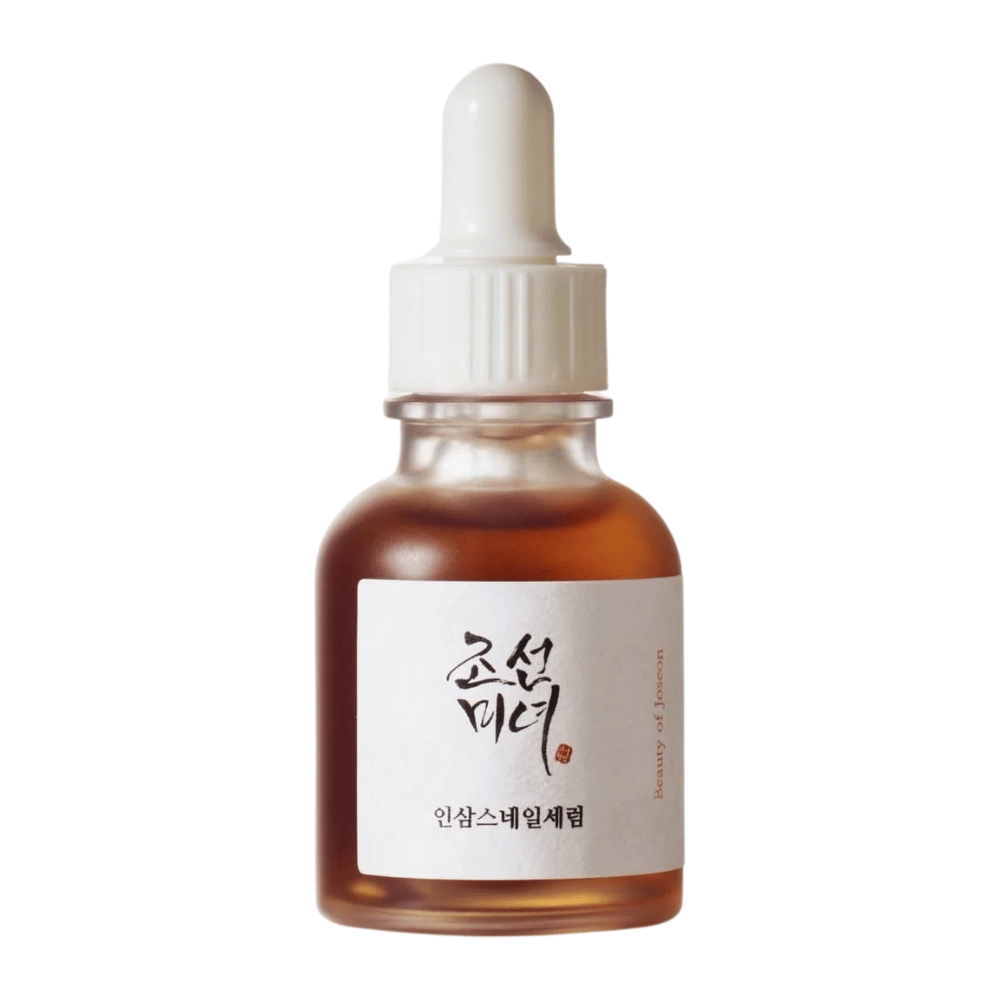 Beauty of Joseon Revive Serum Ginseng + Slakkenslijm in pipetfles – Koreaanse huidverzorging die de huidbarrière versterkt en fijne lijntjes vermindert.