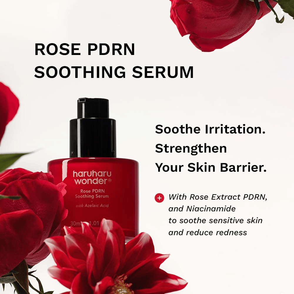 Haruharu Wonder Rose PDRN Soothing Serum met PDRN, azelaïnezuur en niacinamide voor roodheid en de huidbarrière