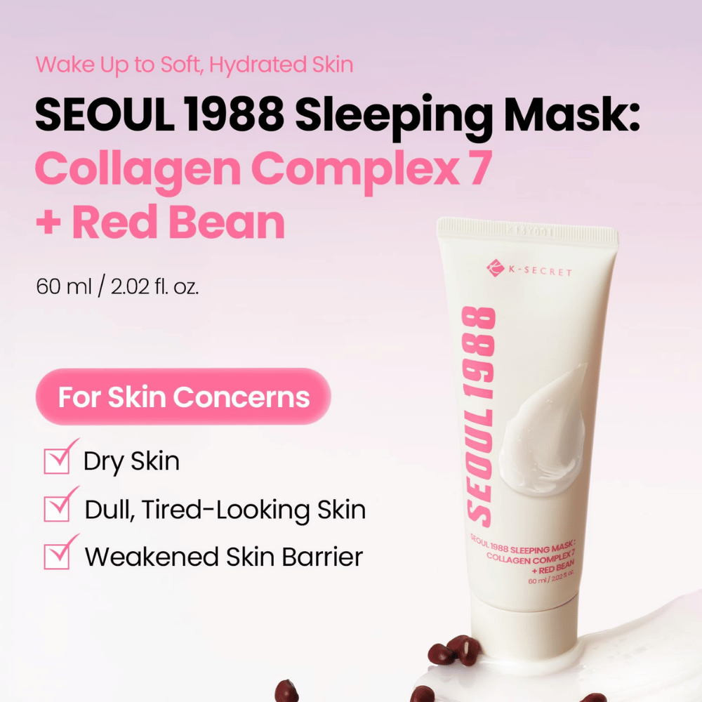K-SECRET SEOUL 1988 Sleeping Mask 60 ml – Koreaans nachtmasker voor droge, doffe en vochtarme huid.