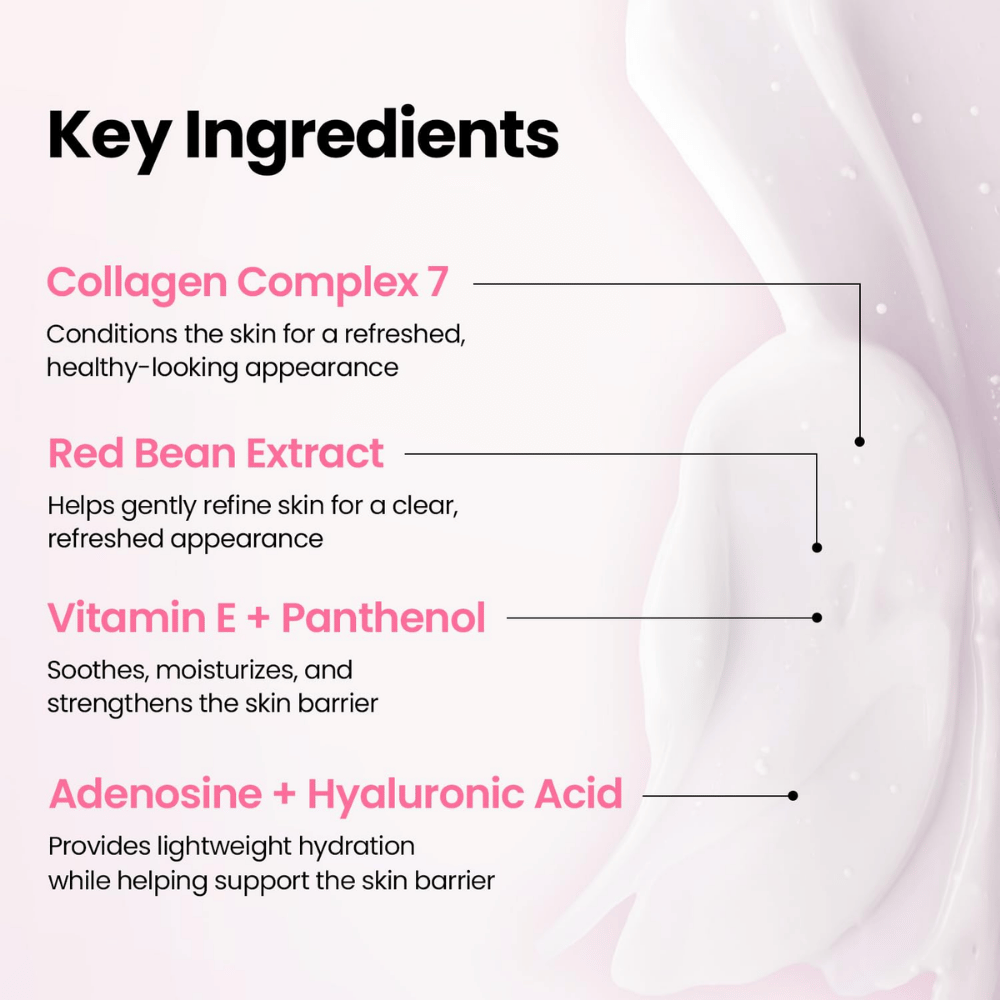 K-SECRET SEOUL 1988 Sleeping Mask – bevat Collagen Complex 7, rodebonenextract, vitamine E, panthenol, adenosine en hyaluronzuur.
