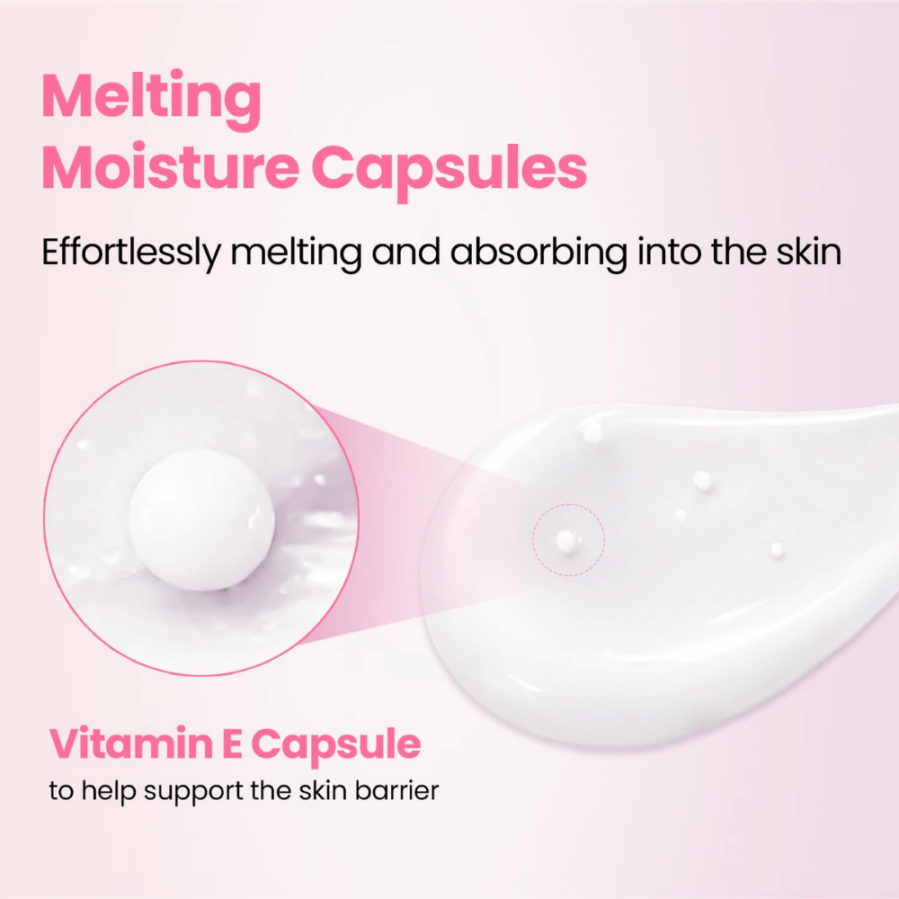 K-SECRET SEOUL 1988 Sleeping Mask – romige textuur met smeltende vochtcapsules en vitamine E die helpen de huidbarrière te ondersteunen.