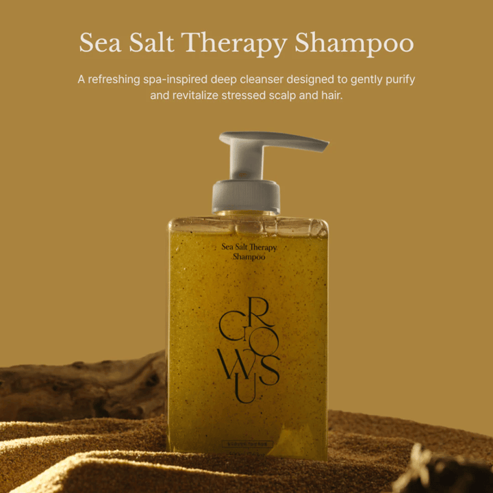 GROWUS Sea Salt Therapy Shampoo – diep reinigende shampoo voor gestreste hoofdhuid en vet haar