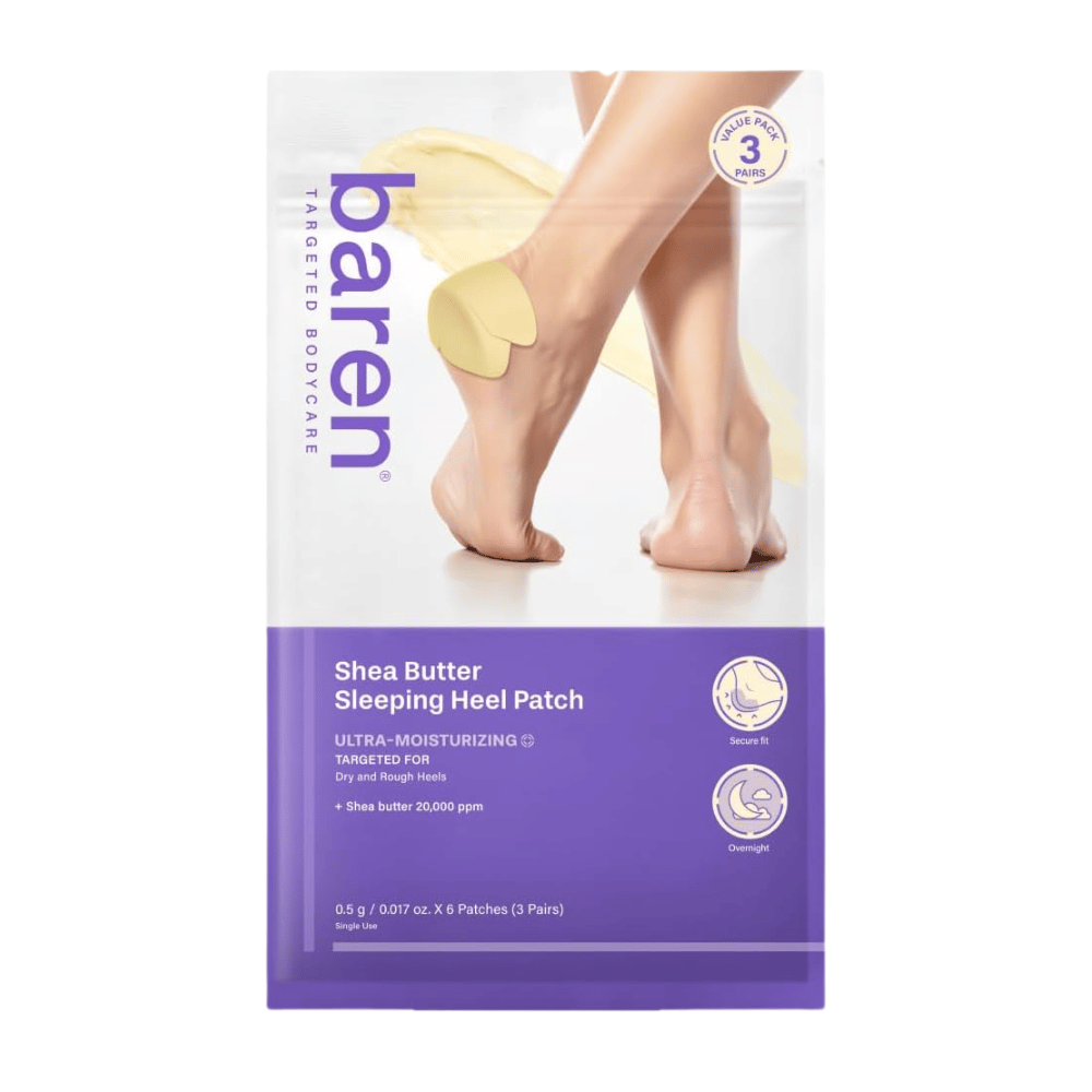BAREN Shea Butter Sleeping Heel Patch – verpakking met 6 patches voor droge en ruwe hielen