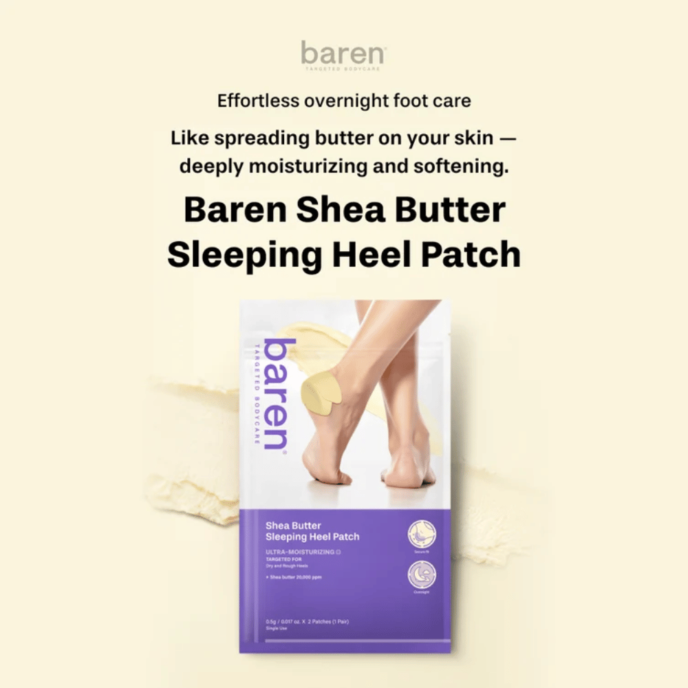 BAREN Shea Butter Sleeping Heel Patch – hydraterende nachtbehandeling met sheaboter voor droge hielen