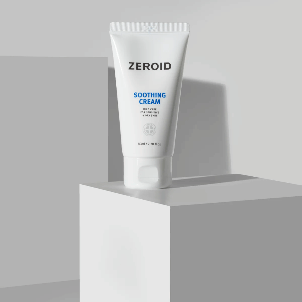 ZEROID Soothing Cream 80 ml op podium voor dagelijkse hydratatie van droge en gevoelige huid
