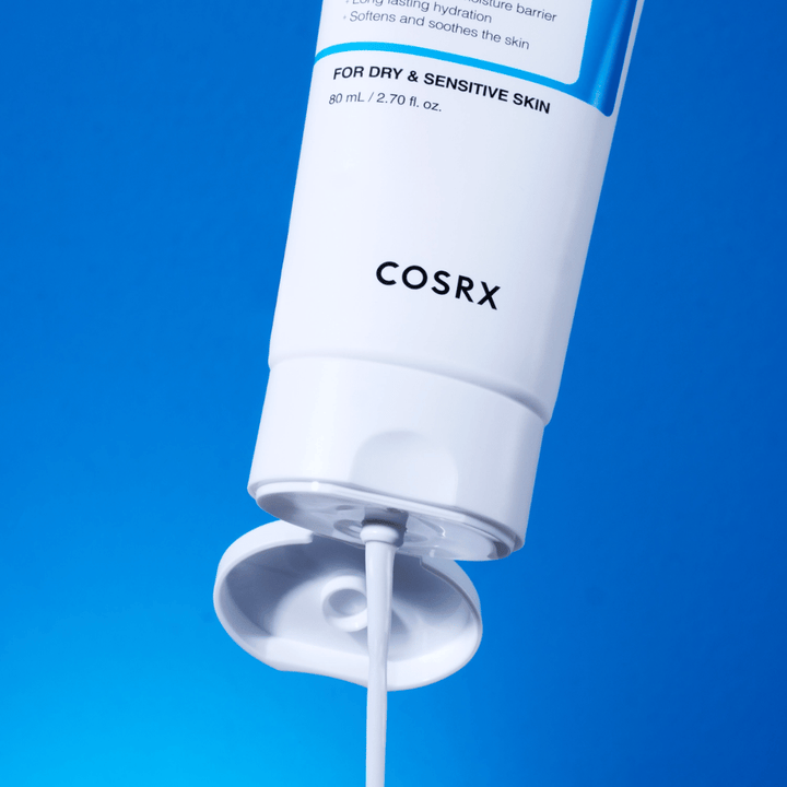 COSRX The Ceramide Skin Barrier Moisturizer met crèmetextuur – barrièreversterkende gezichtscrème die langdurige hydratatie biedt en gevoelige huid kalmeert.