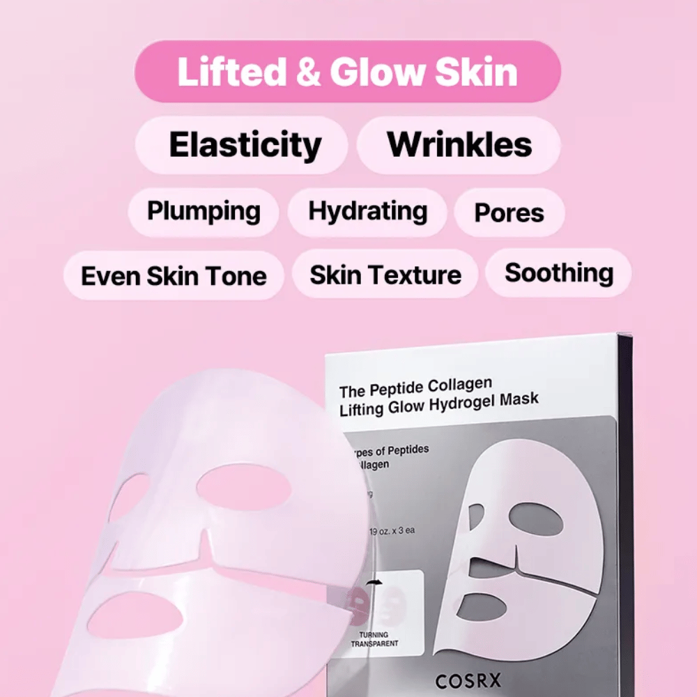 COSRX Peptide Collagen Mask - verbetert elasticiteit, hydratatie, huidtint en structuur voor een egale en stralende huid.