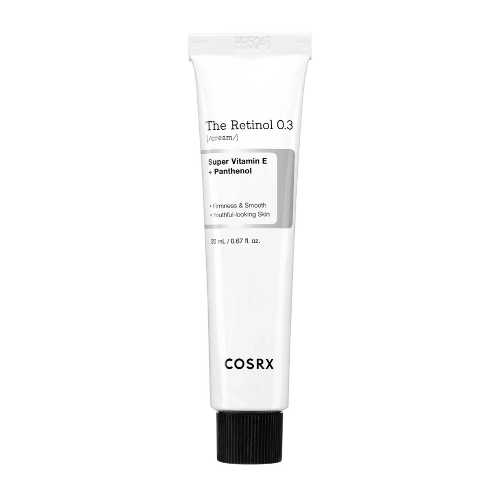 COSRX The Retinol 0.3 Cream bevat 0,3% pure retinol, wat de stevigheid van de huid verbetert en de zichtbaarheid van fijne lijntjes vermindert. Verrijkt met super vitamine E en panthenol, geeft het een zachte en jeugdige huid. Een perfecte oplossing voor wie tekenen van veroudering wil bestrijden en de huid effectief wil hydrateren.