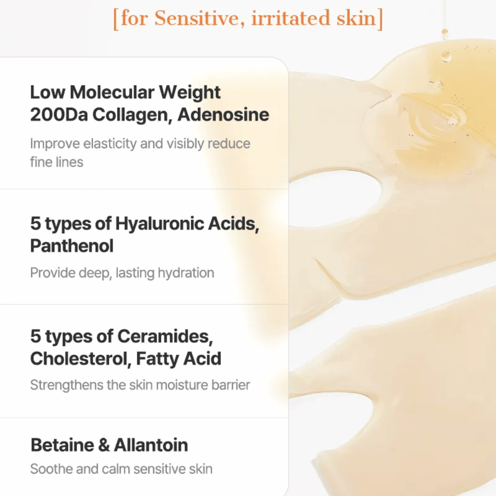 COSRX Alpha-Arbutin Discoloration Care Hydrogel Mask met ceramiden, hyaluronzuur en panthenol – kalmerende Sheet mask voor gevoelige en geïrriteerde huid.