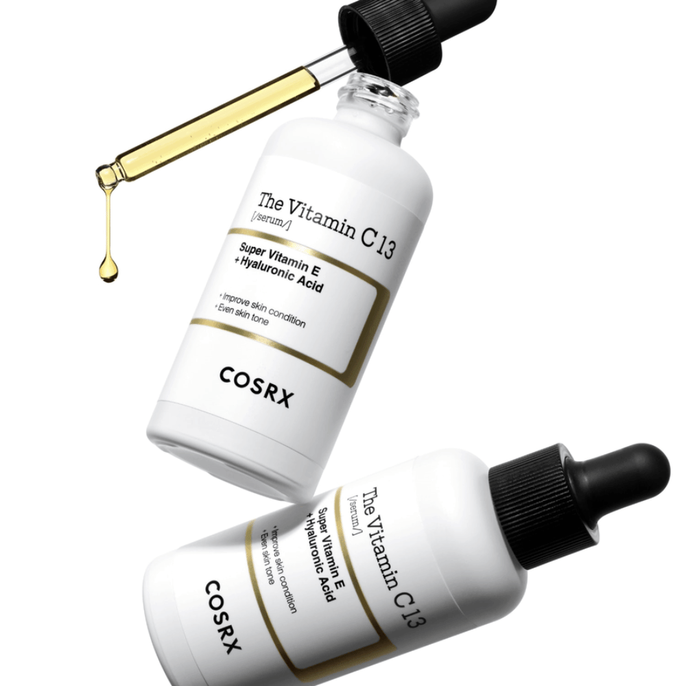 COSRX The Vitamin C 13 Serum 20 ml met pipet en gouden serumdruppel, glansgevend Vitamine C-serum voor een egalere huidtint en verbeterde huidstructuur.
