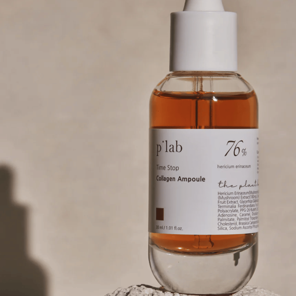 p’lab Time Stop Collagen Ampoule – Een krachtige ampul voor de elasticiteit en glans van de huid.

🍄 76% Hericium Erinaceum-extract – Stimuleert de collageenproductie en versterkt de huid.
💧 Diep hydraterend – Verzacht en verbetert de textuur van de huid.
✨ Anti-aging effect – Vermindert fijne lijntjes en geeft een stevigere huid.

Perfect voor een jeugdige en stralende teint!