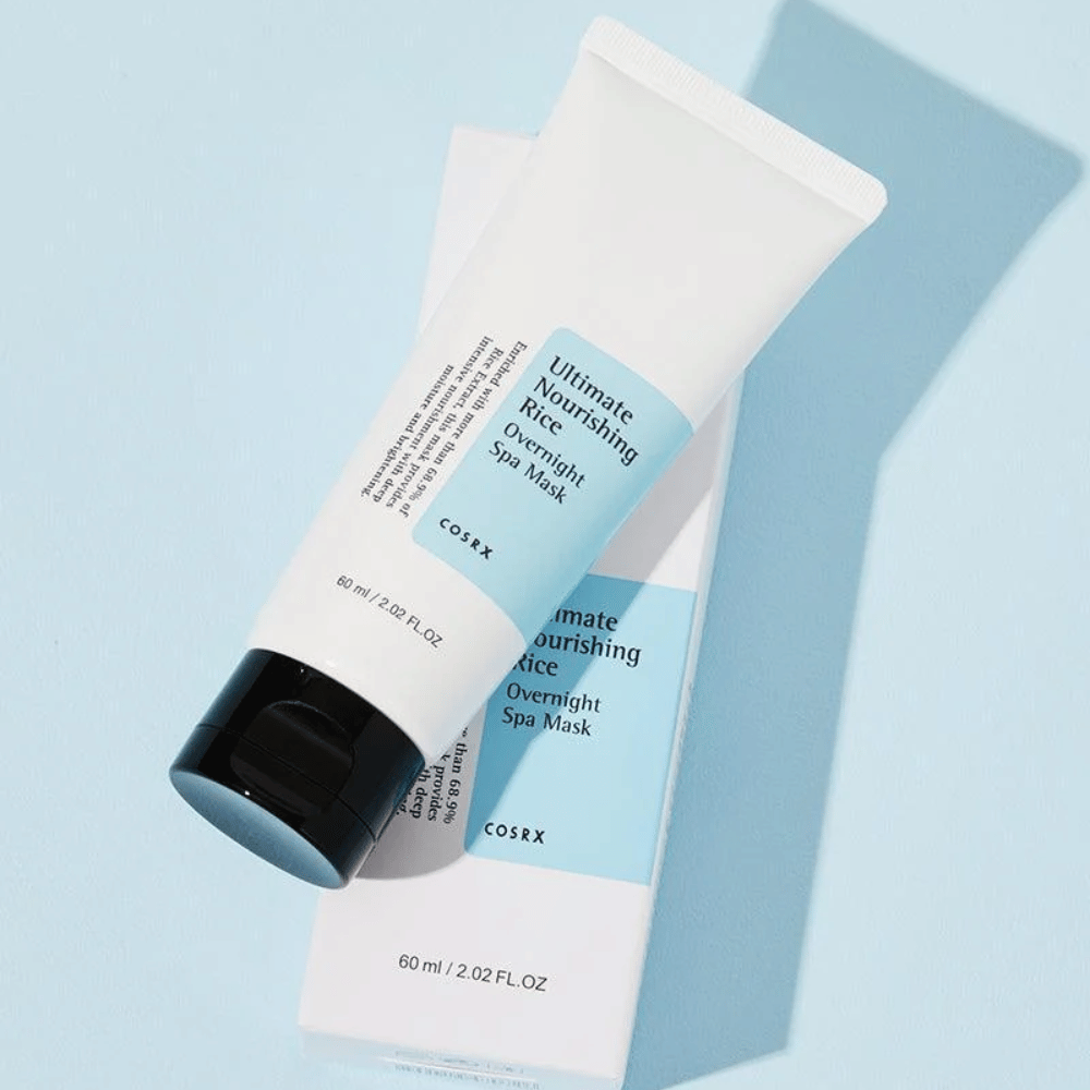 COSRX Ultimate Nourishing Rice Overnight Spa Mask met doos 60 ml voedend nachtmasker voor een egalere huidtint