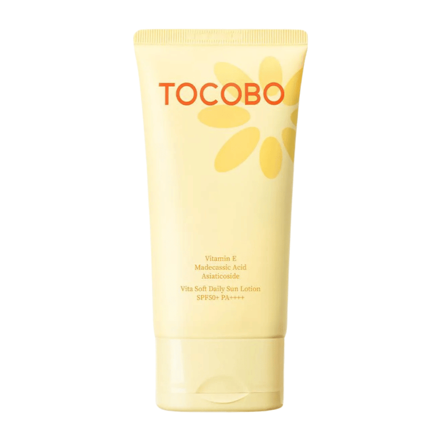 Tocobo Vita Soft Daily Sun Lotion SPF50+ PA++++ veganistische zonnecrème met vitamine E die de huid beschermt en een zacht, gehydrateerd gevoel geeft