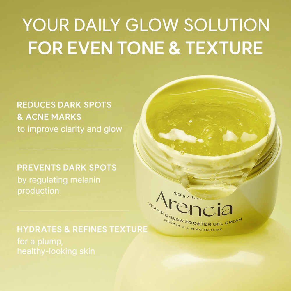 Arencia Vitamin C Glow Booster Gel Cream – gelcrème tegen donkere vlekken, acnevlekjes en een ongelijkmatige huidtint