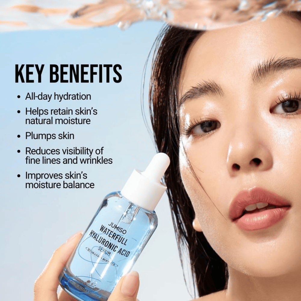 Jumiso Waterfull Hyaluronic Acid Serum 50 ml – intensief hydraterend hyaluronzuur serum dat de huid voller maakt en de zichtbaarheid van fijne lijntjes vermindert