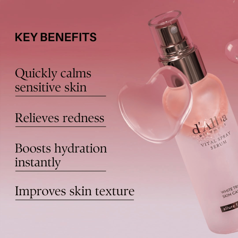 d'Alba White Truffle Vital Spray Serum – kalmerende serummist voor gevoelige huid, roodheid en hydratatie