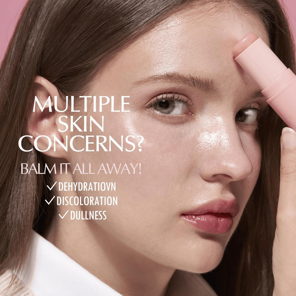 KAHI Wrinkle Bounce Multi Balm wordt aangebracht op het gezicht voor hydratatie, glans en verbeterde huidelasticiteit tegen droogheid en doffe huid.