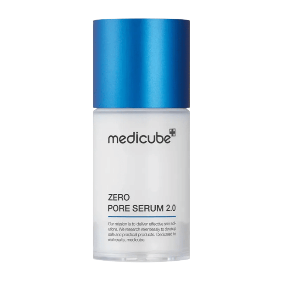 Medicube Zero Pore Serum 2.0 op witte achtergrond, een Koreaans huidverzorgingsserum dat poriën verzorgt, de huid hydrateert en een gelijkmatiger resultaat geeft.