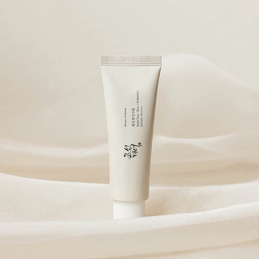 Beauty of Joseon Relief Sun SPF50+ PA++++ 50ml – populaire Koreaanse zonnebrandcrème met lichte textuur, rijstextract en probiotica voor alle huidtypes.