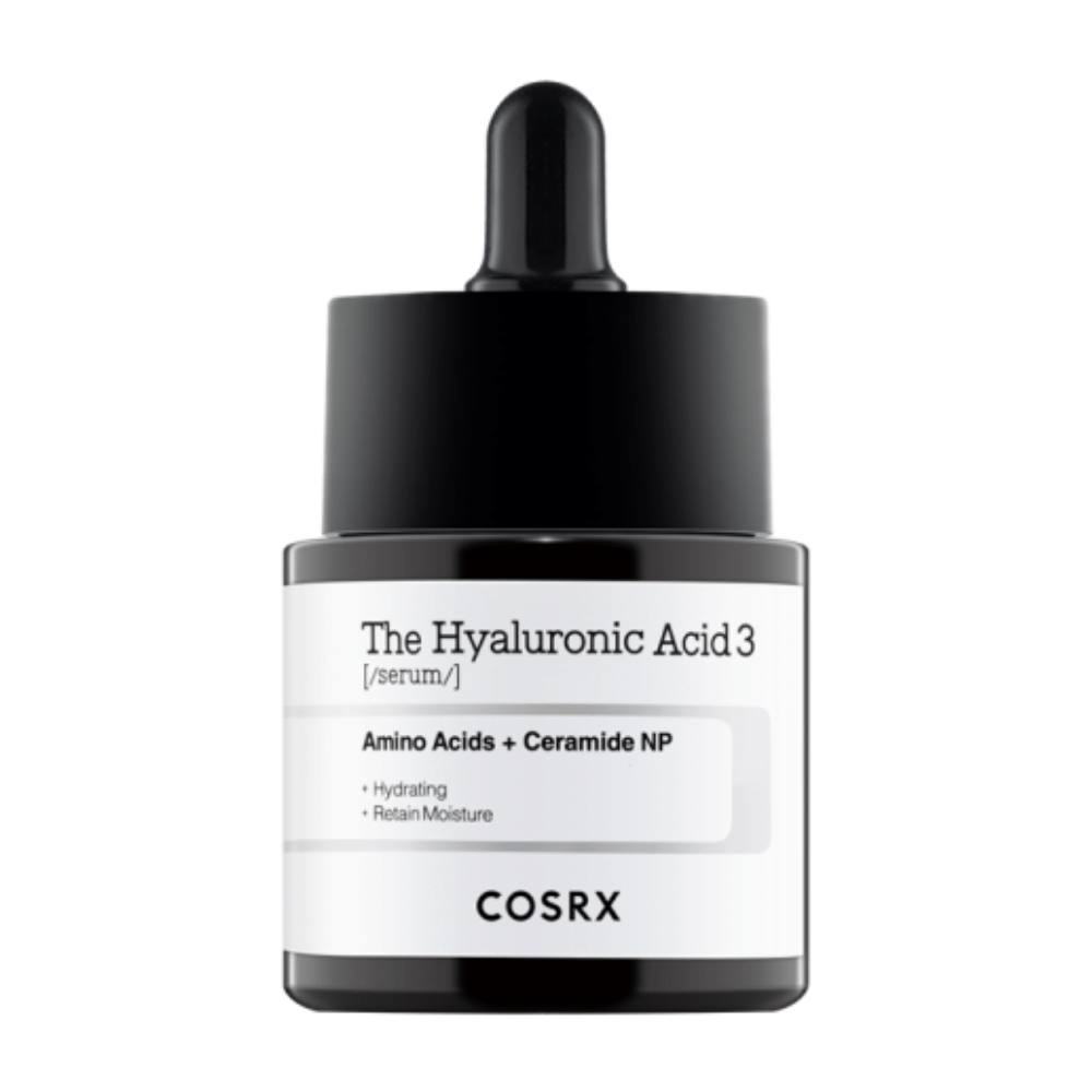 COSRX Hyaluronzuur 3 Serum 20ml versterkt de vochtinbrengende barrière van de huid.