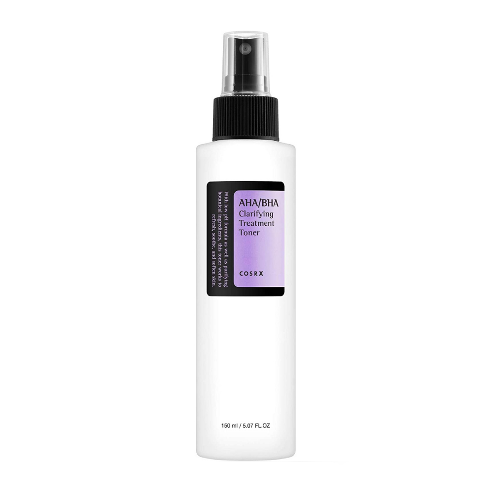 COSRX AHA/BHA Clarifying Treatment Toner 150ml exfolieert en behandelt mee-eters effectief.