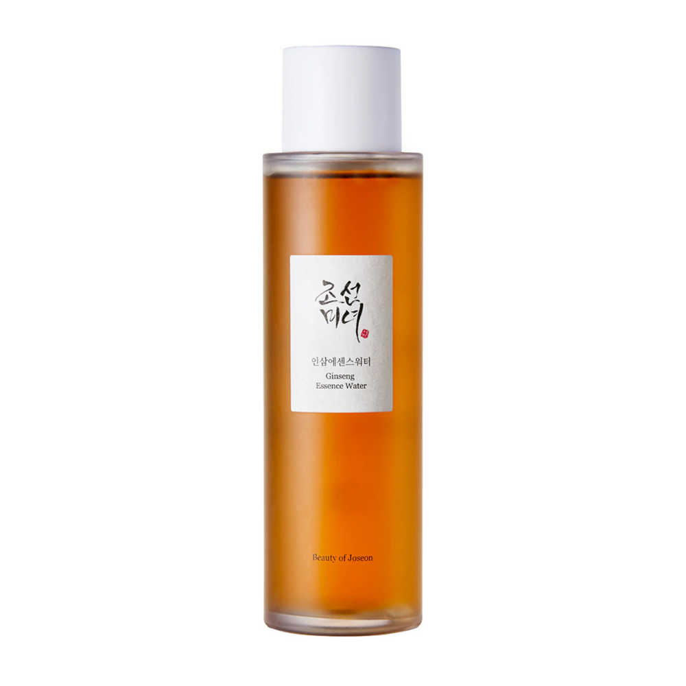 Een fles Beauty of Joseon Ginseng Essence Water 150ml op witte achtergrond.