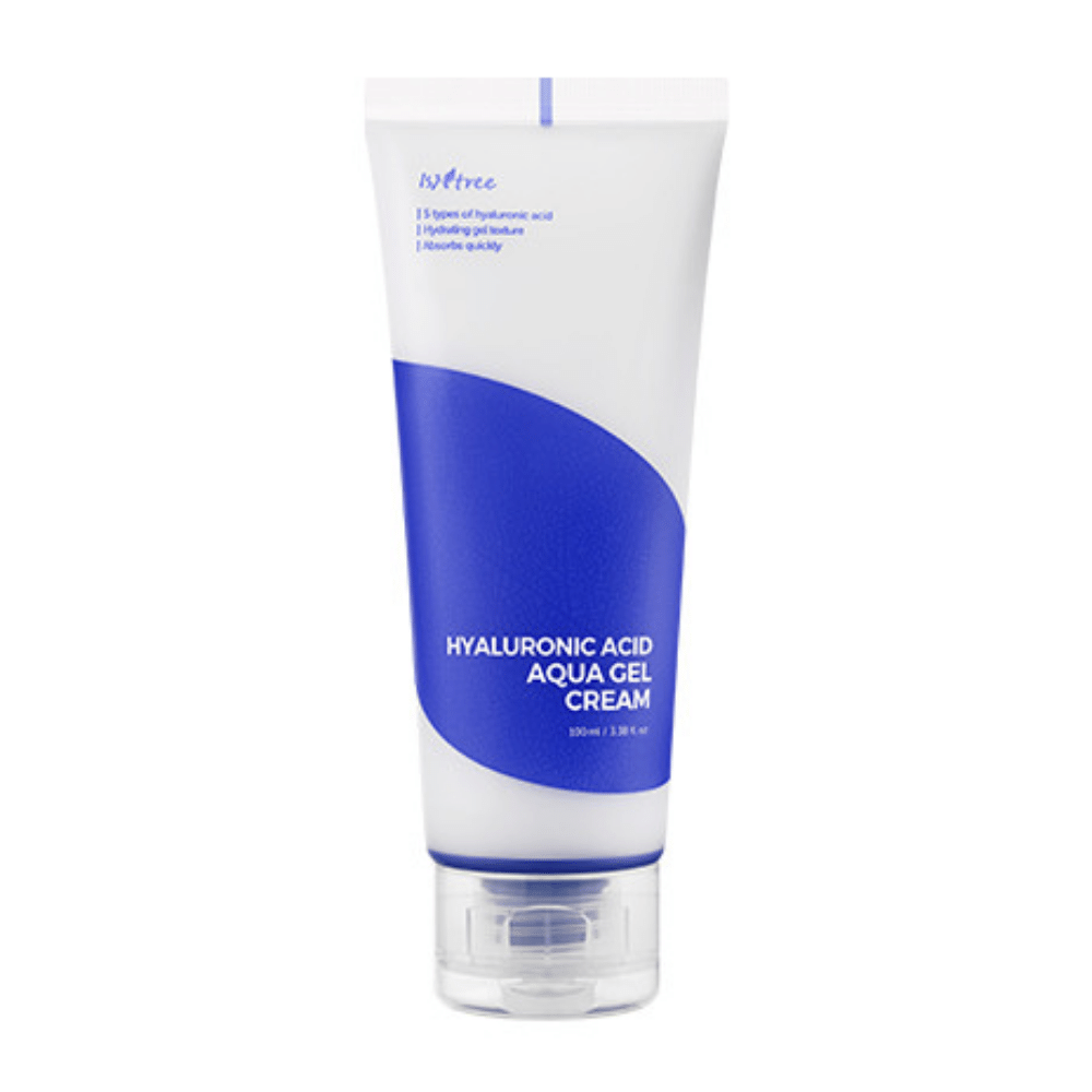 Een tube Hyaluronic Acid Aqua Gel Cream 100ml van Isntree voor hydratatie van het gezicht.